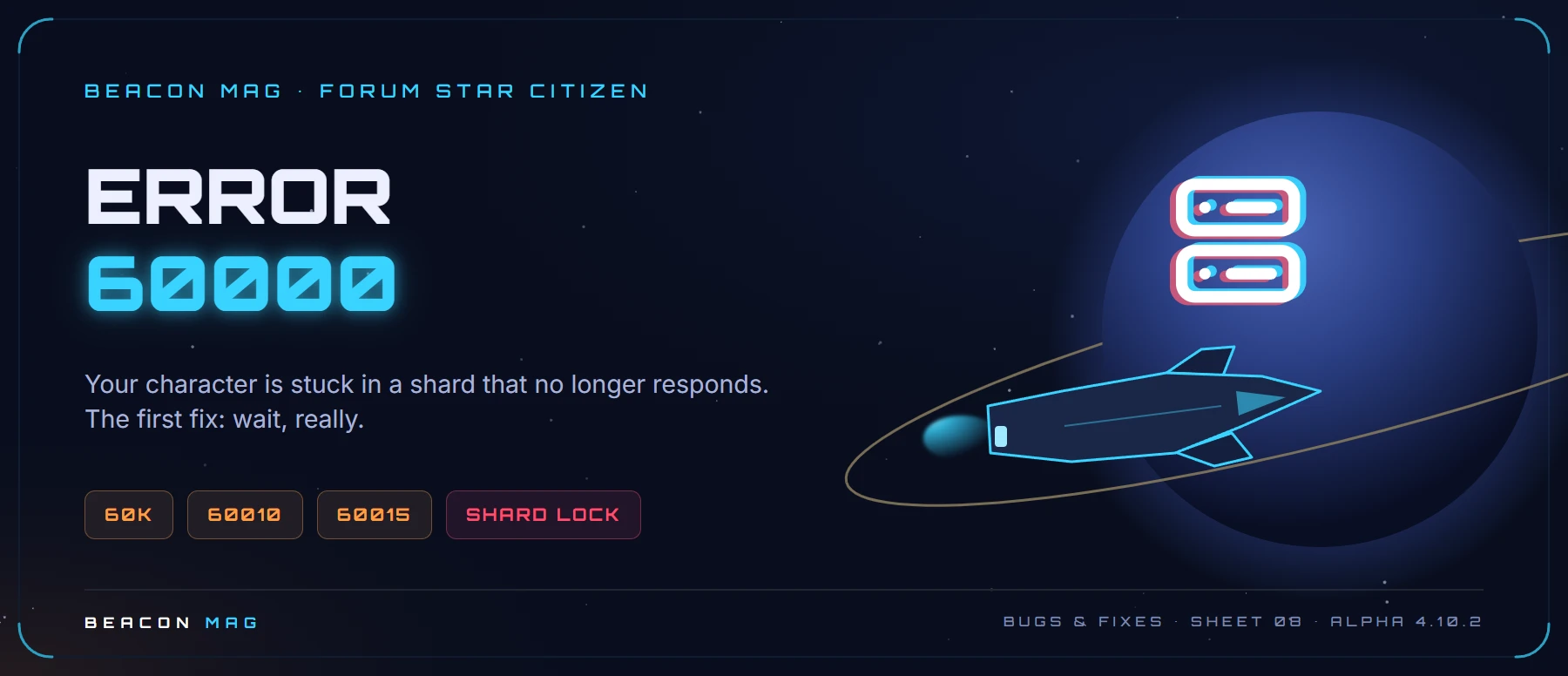 Beacon Mag banner: 60000 errors (60k) and shard lock: stuck outside the universe