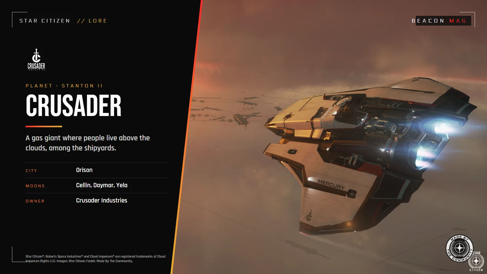 Illustration: Star Citizen planet: Crusader (Stanton II), the cloud giant